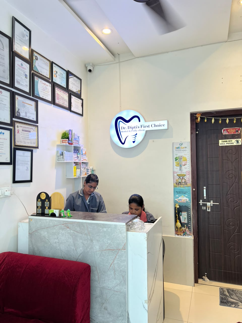 A wall of trust: certifications and recognitions earned over years of dedicated dental care